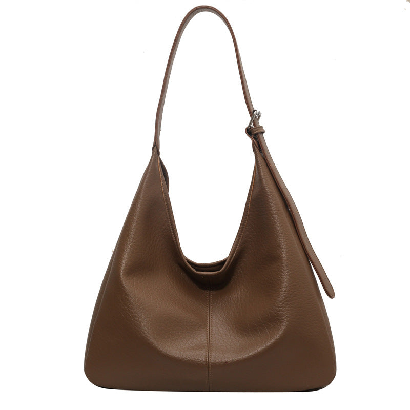 Soft Leather  Textured Casual Shoulder Tote Bag