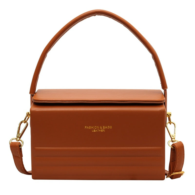 Striped Letter Textured Hard Shell  Crossbody Bag