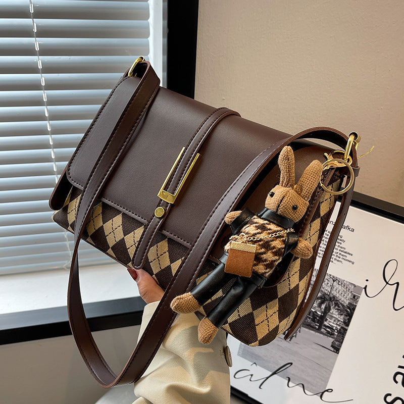 Textured  PU Leather Crossbody Shoulder Bag