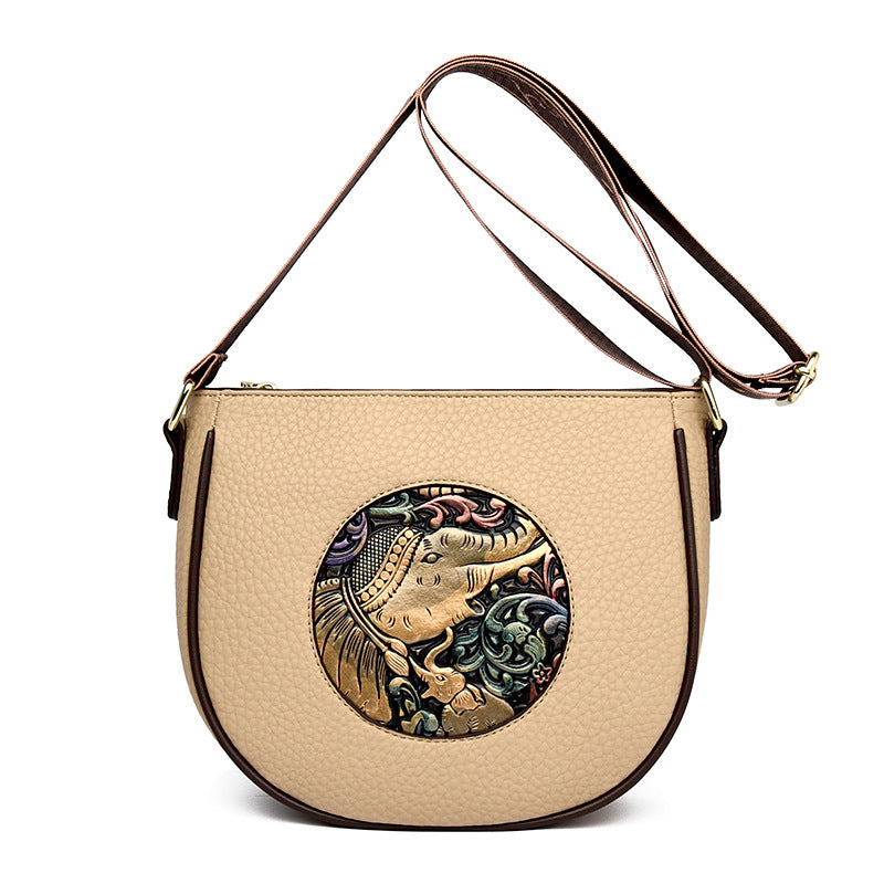 Retro Style Embossed  Women's Shoulder Bag
