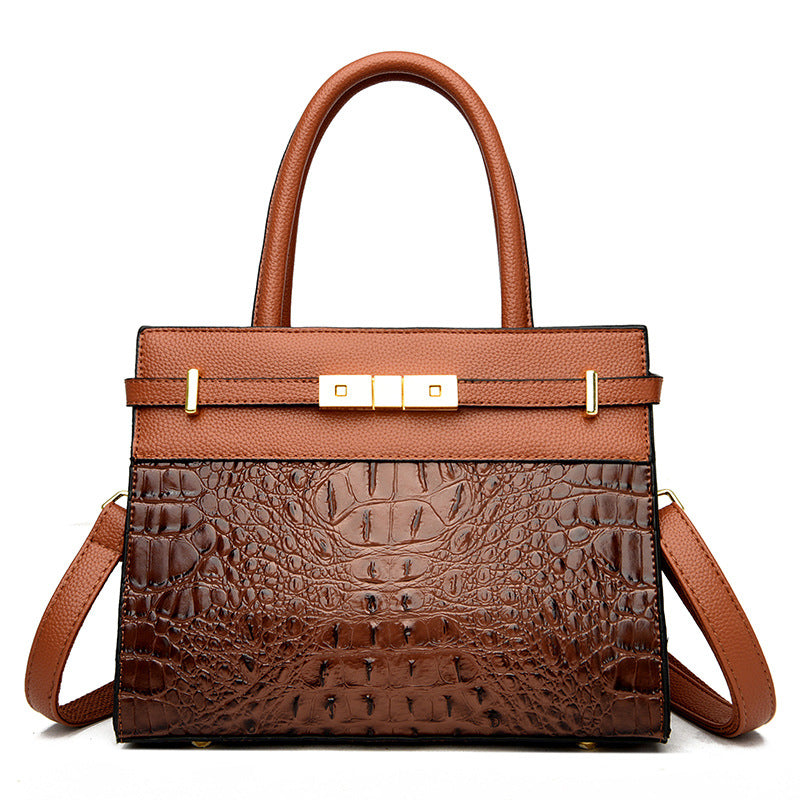 Simple Fashionable Crocodile Pattern Women's  Handbag