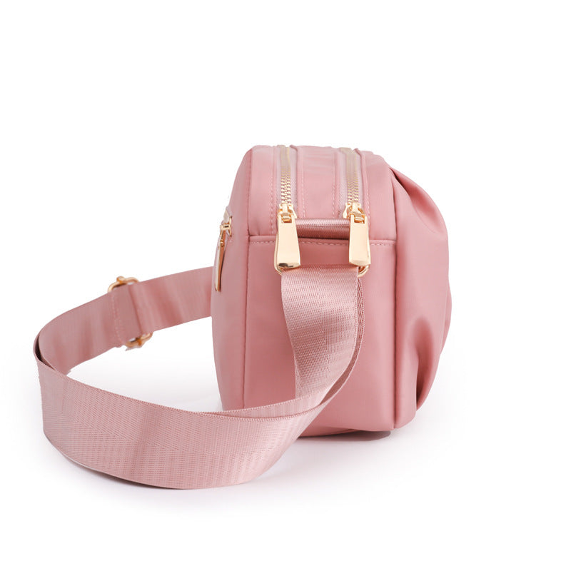 Pleated Nylon Oxford Large Capacity Crossbody Bag