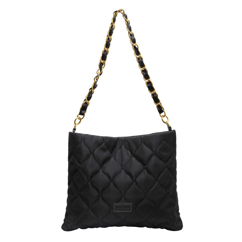 Fashion Nylon Bucket Shoulder Bag with Chain Strap