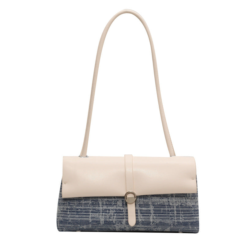 Denim Stitching Small Square Work Shoulder Bag