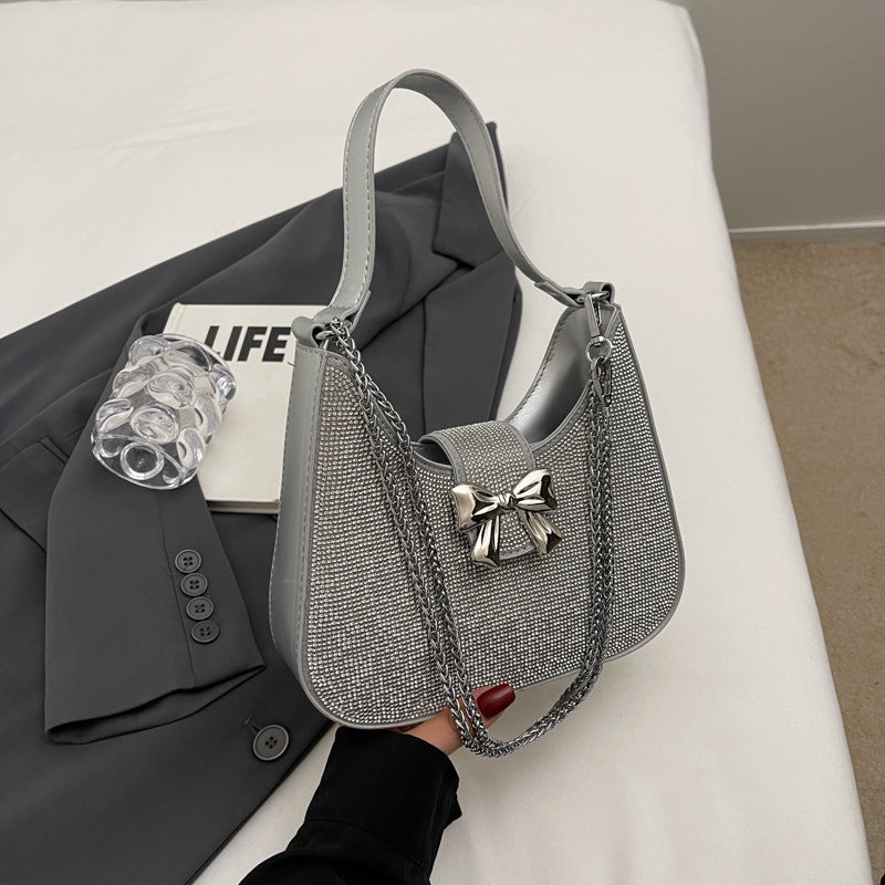 Resin Diamond Small Square Spring Shoulder Bag