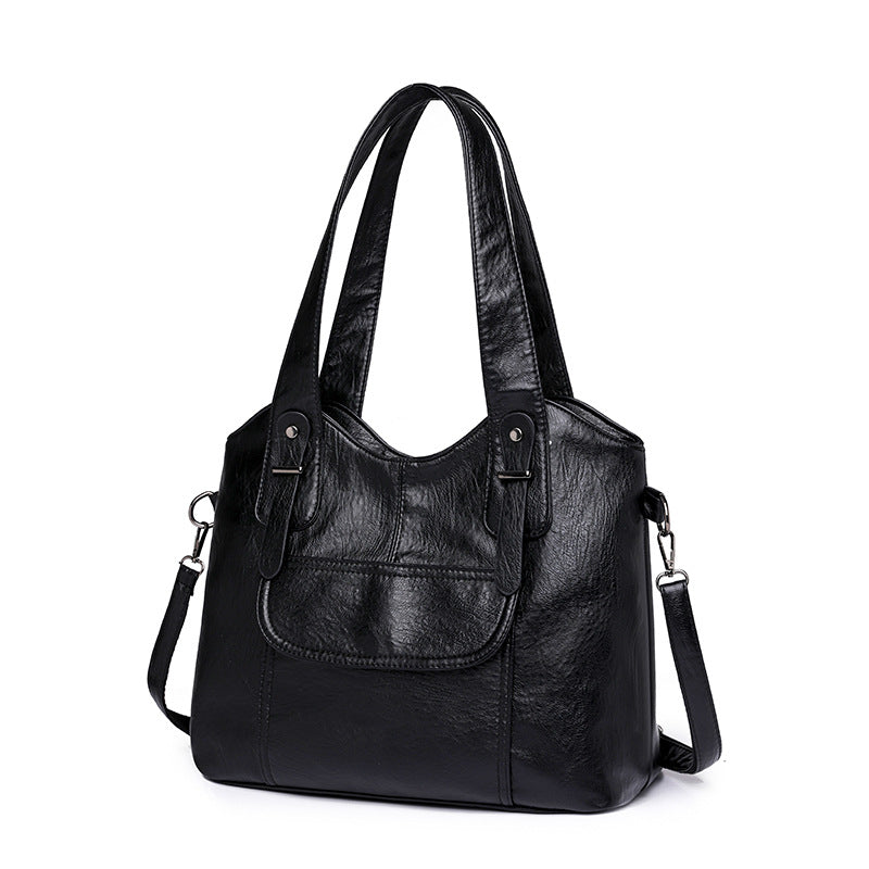 European Style Large Soft Leather  Shoulder Bag