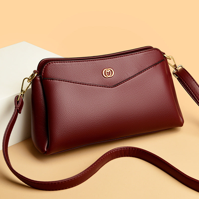 Multi-Layer Soft Leather Women's  Shoulder Bag
