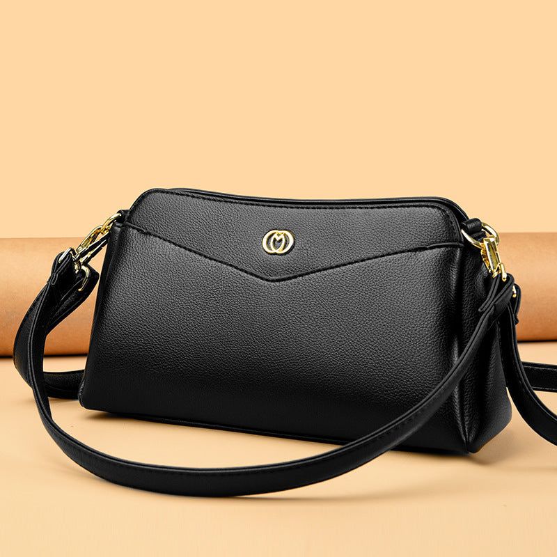 Multi-Layer Soft Leather Women's  Shoulder Bag