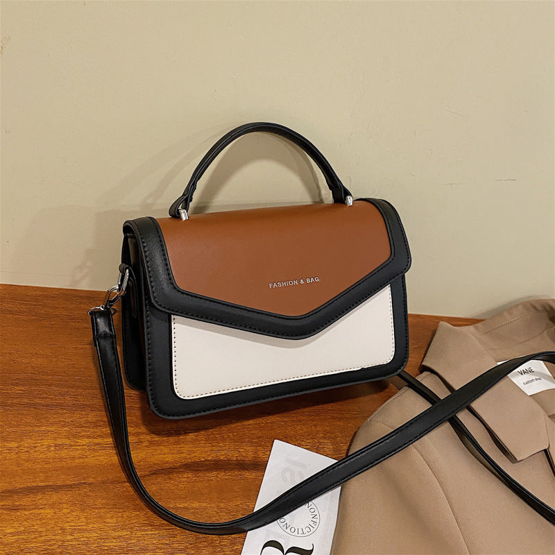 Retro Multi-Pocket  Contrast Crossbody Bag