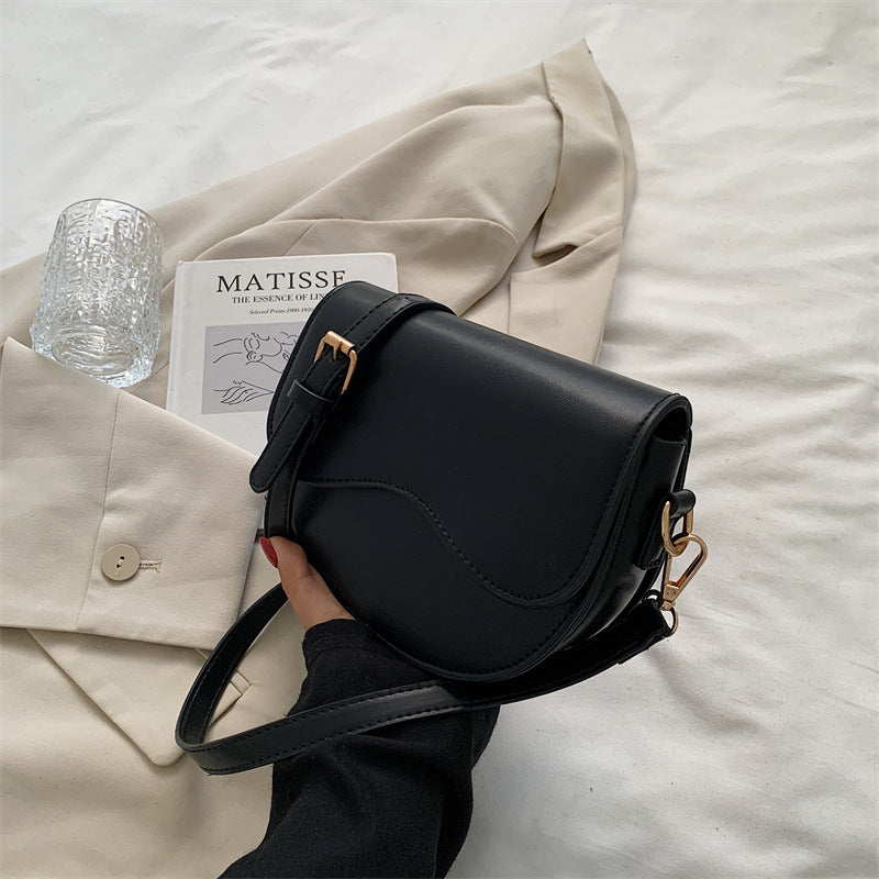 Retro Autumn PU Leather Saddle Crossbody Bag