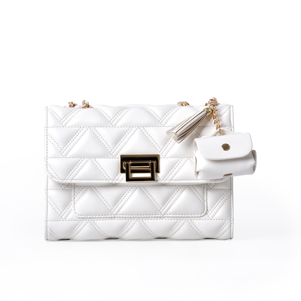 French-Inspired  Diamond Chain Summer Shoulder Bag