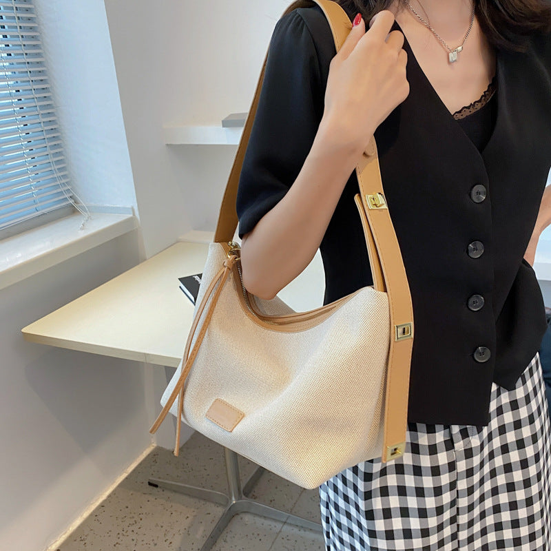 Versatile Large Capacity Canvas Underarm Shoulder Bag