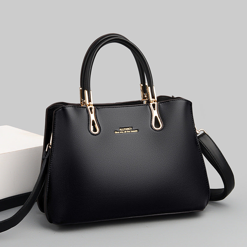 Simple Fashion PU Leather Shoulder Tote Bag for Moms