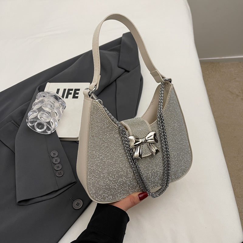 Resin Diamond Small Square Spring Shoulder Bag