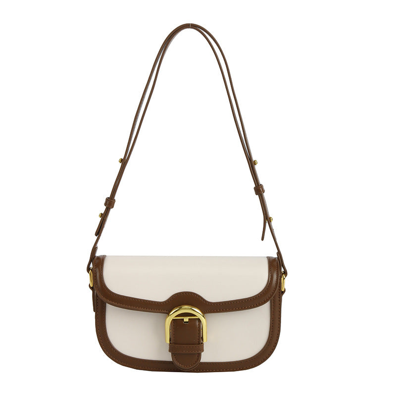 Contrast Color Polyester Underarm Saddle Shoulder Bag