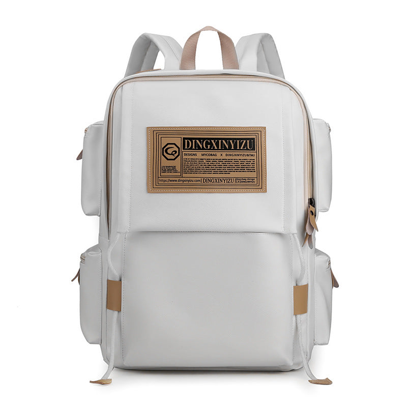 Kabinu PU Leather Travel and School Laptop Backpack