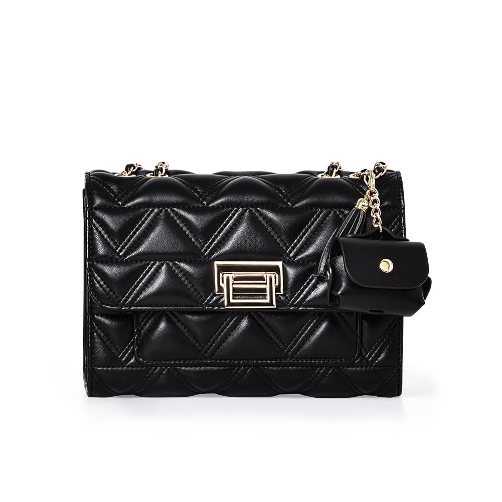 French-Inspired  Diamond Chain Summer Shoulder Bag