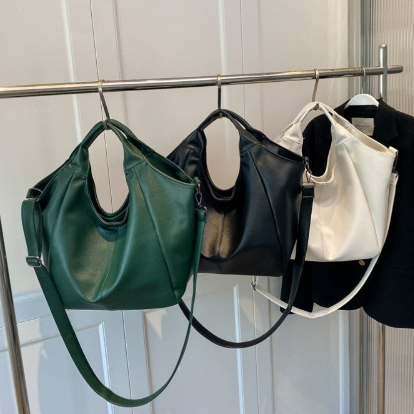 Soft PU Leather Casual Large Capacity Tote Messenger Bag