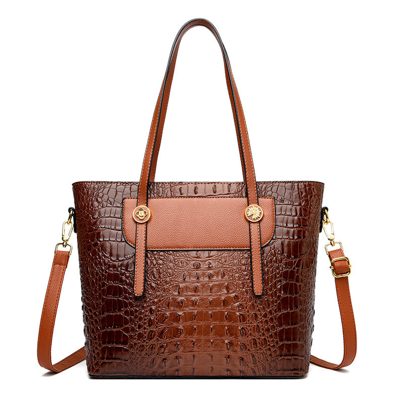 Fashionable Crocodile Pattern Large Capacity Women's  Tote Bag