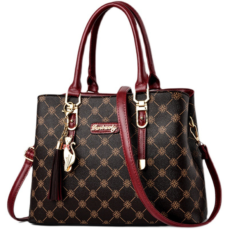 Fashionable Large Capacity PU Leather Mom Tote Bag