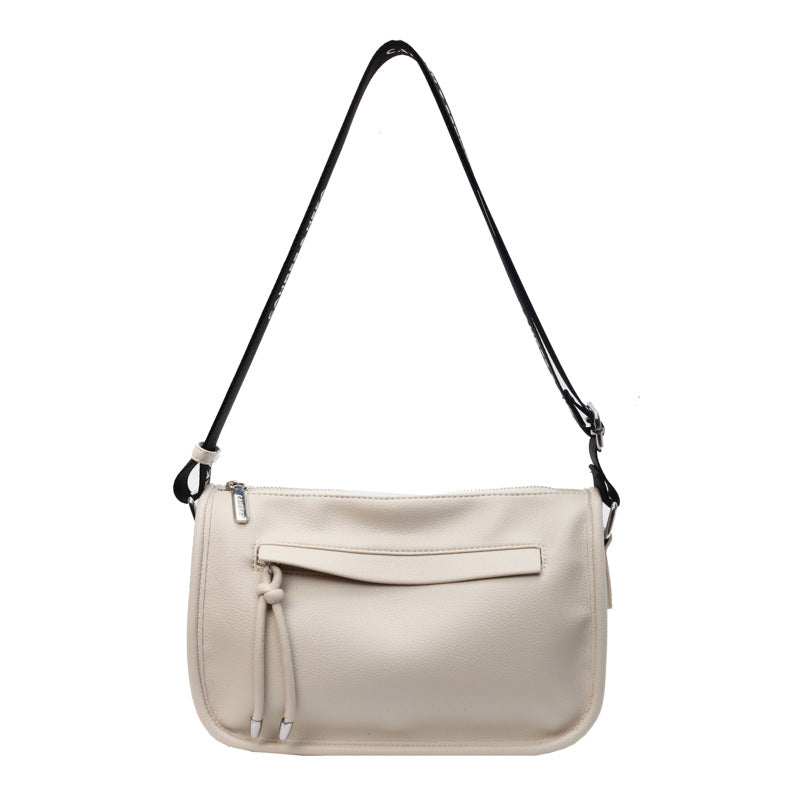 Retro  Solid Pillow Bag with Wide Strap
