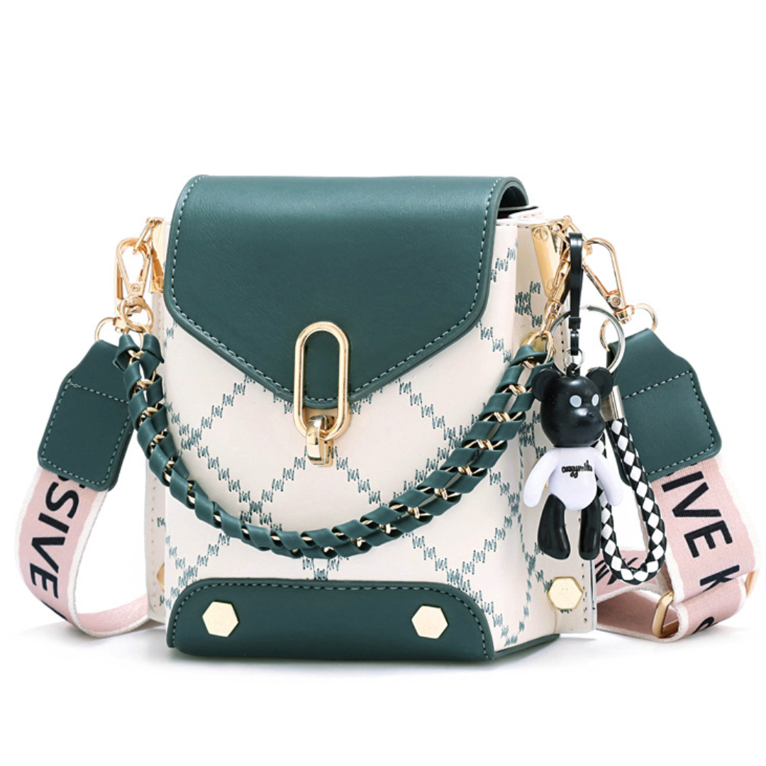 Soft Leather Chain Bucket Crossbody Underarm Bag