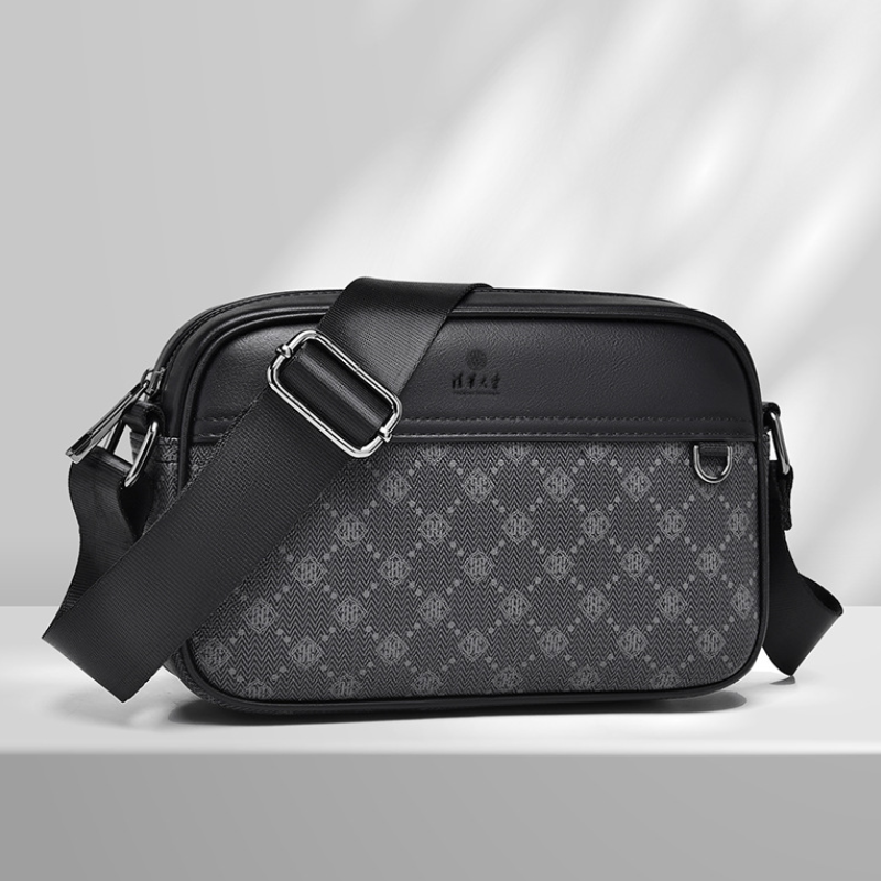 Customizable Men's PVC Work Commuter Crossbody Bag