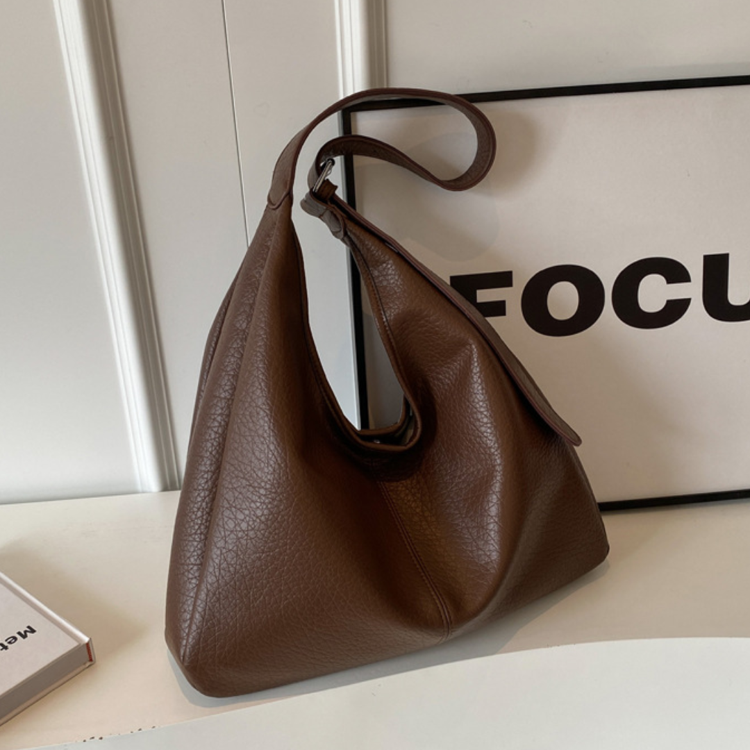 Soft Leather  Textured Casual Shoulder Tote Bag