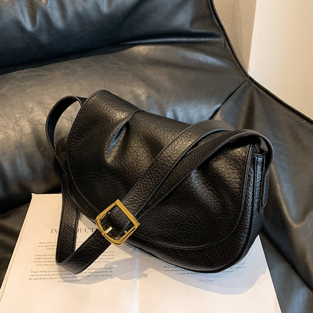 Textured Pleated  Autumn Saddle Shoulder Messenger