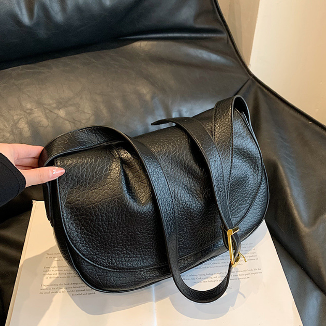 Textured Pleated  Autumn Saddle Shoulder Messenger