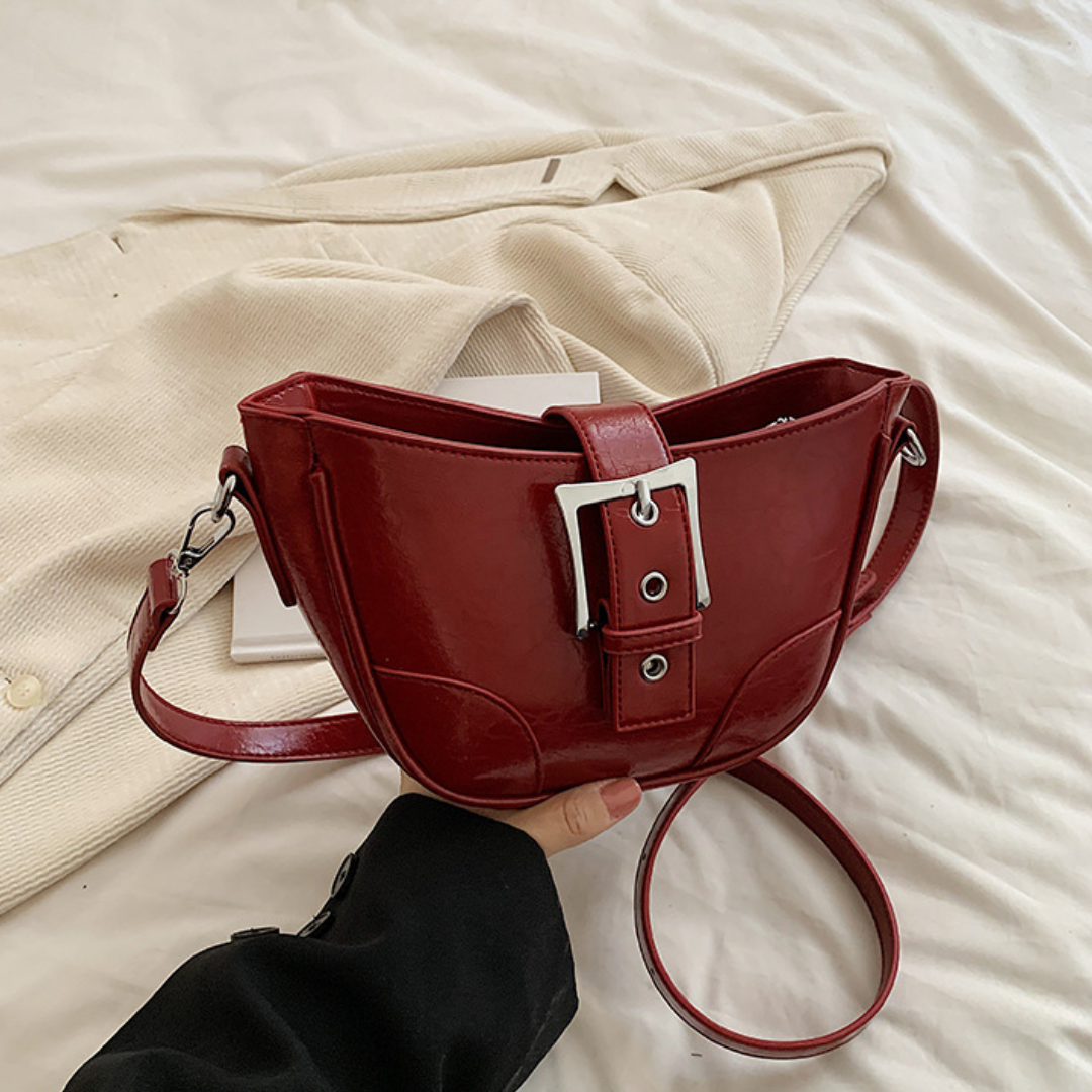 Waxed Faux Leather Retro Saddle Crossbody Messenger Bag