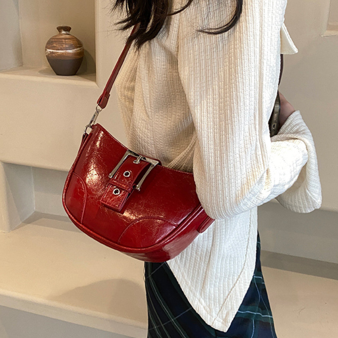Waxed Faux Leather Retro Saddle Crossbody Messenger Bag