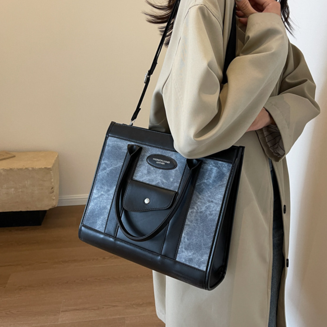 Denim Commuter Tote Bag for Women