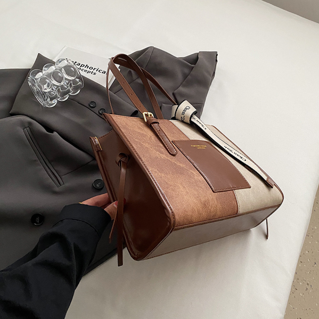 Contrast Color  Underarm One-Shoulder Tote Bag