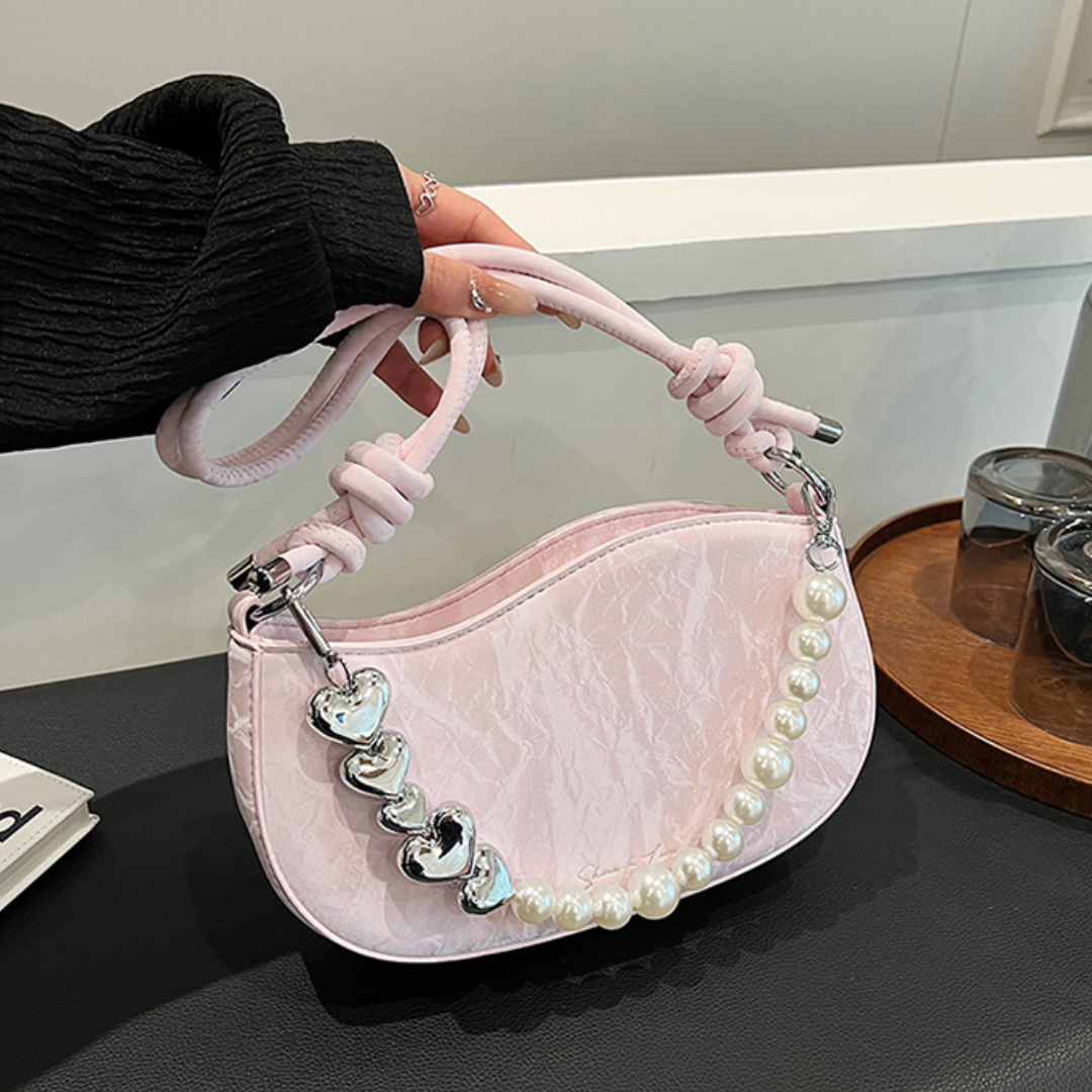 Pearl Chain Underarm Mini Shoulder Bag