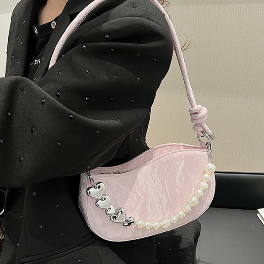 Pearl Chain Underarm Mini Shoulder Bag