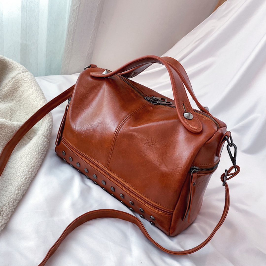 Soft PU Leather One-Shoulder Boston Style Crossbody Bag
