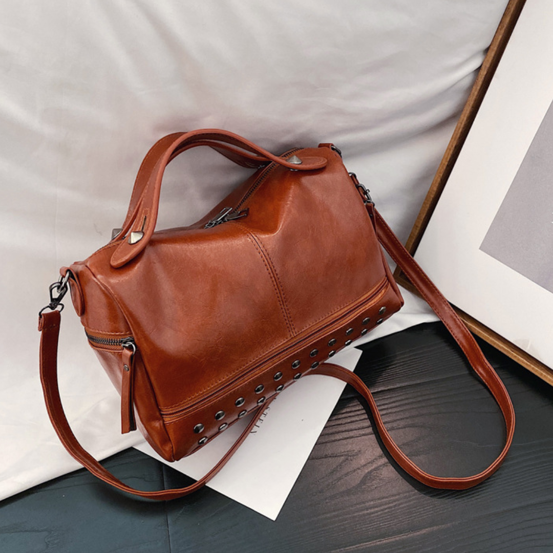 Soft PU Leather One-Shoulder Boston Style Crossbody Bag