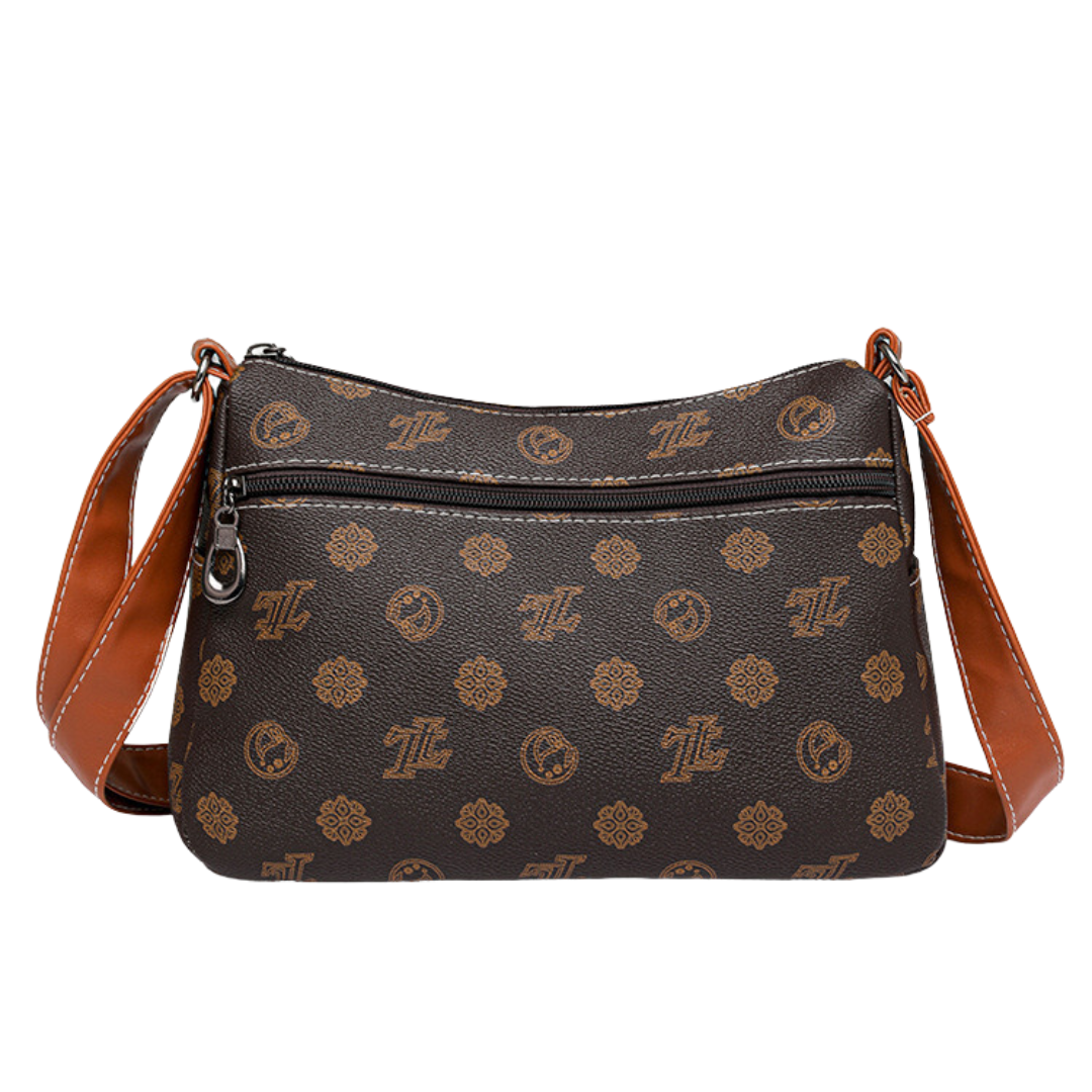 Retro  Printed Multi-Zip Small Square Messenger