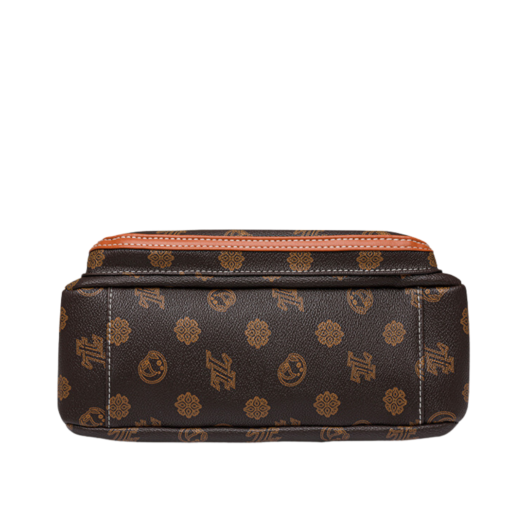Retro  Printed Multi-Zip Small Square Messenger