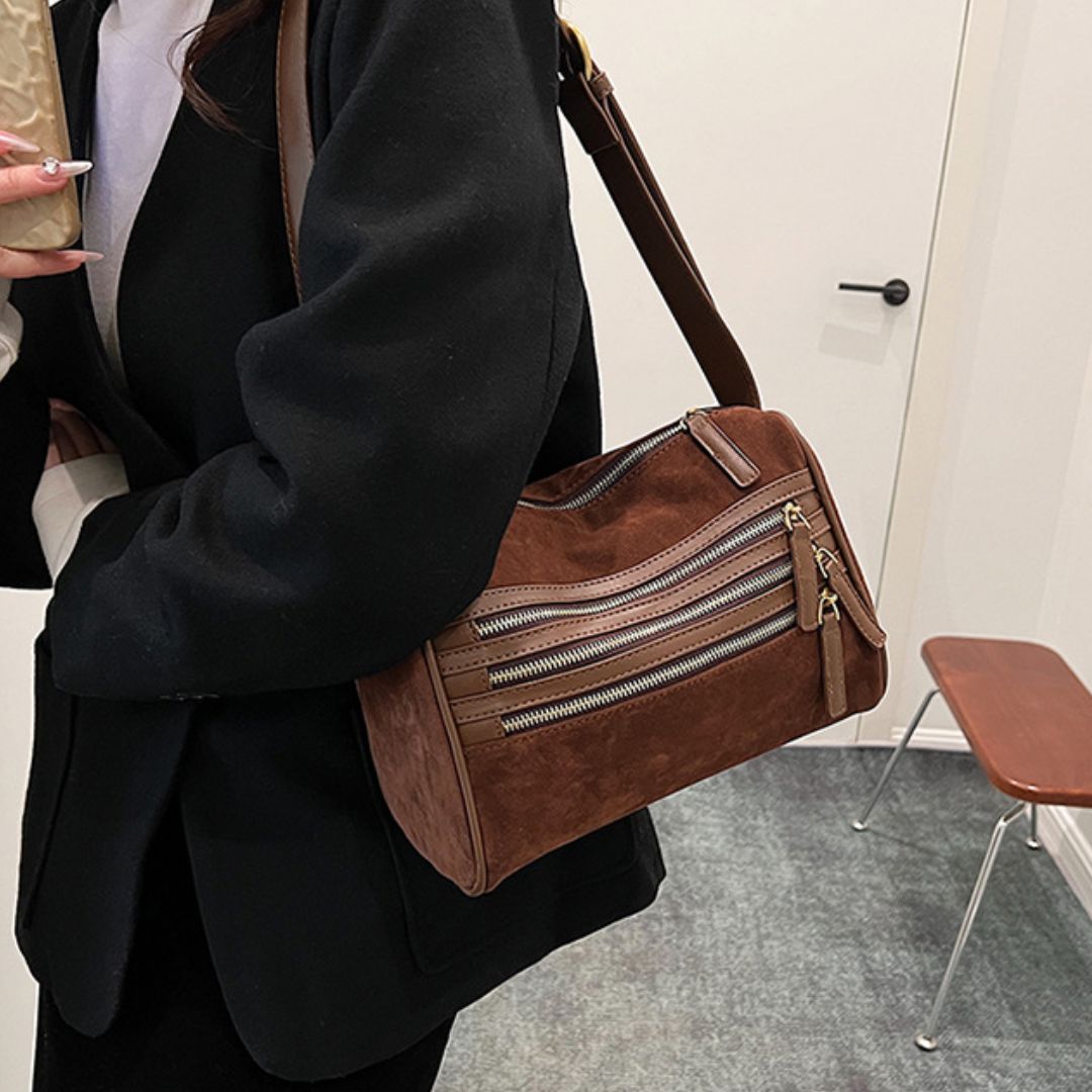 Velvet Retro Underarm Crossbody Small Square Bag