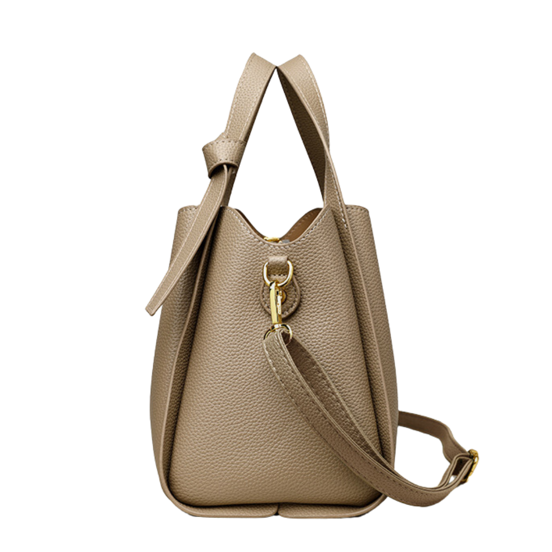 Soft PU Leather Vegetable Basket Bucket Shoulder Bag