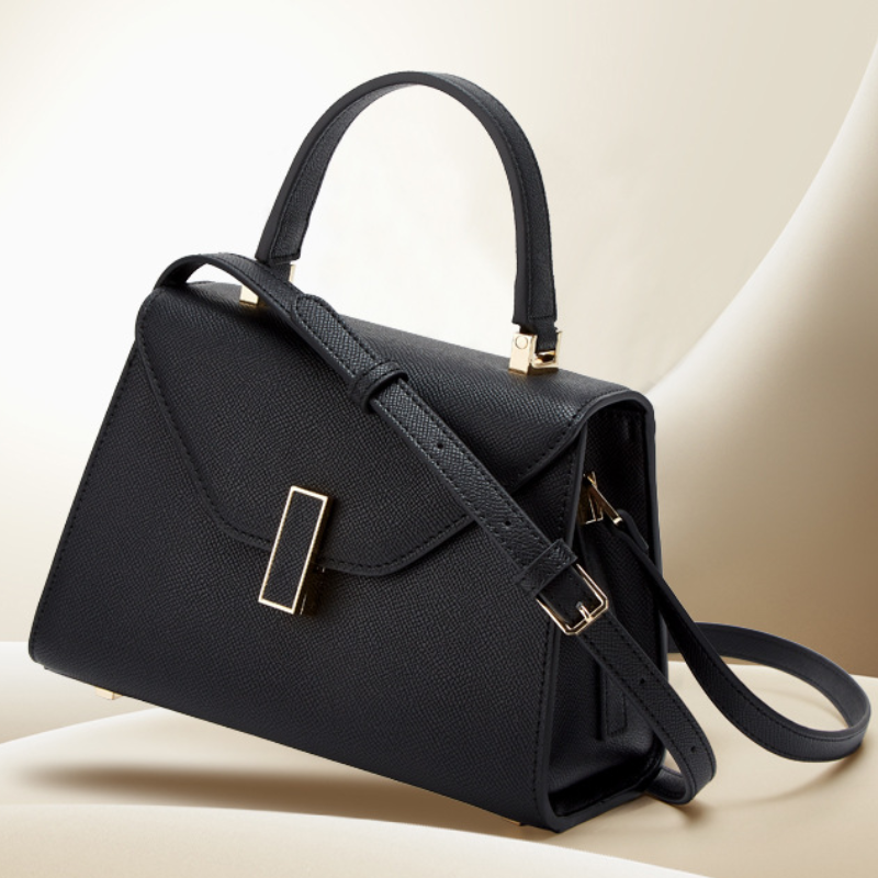 Fashionable Lychee Pattern PVC Kelly Handbag