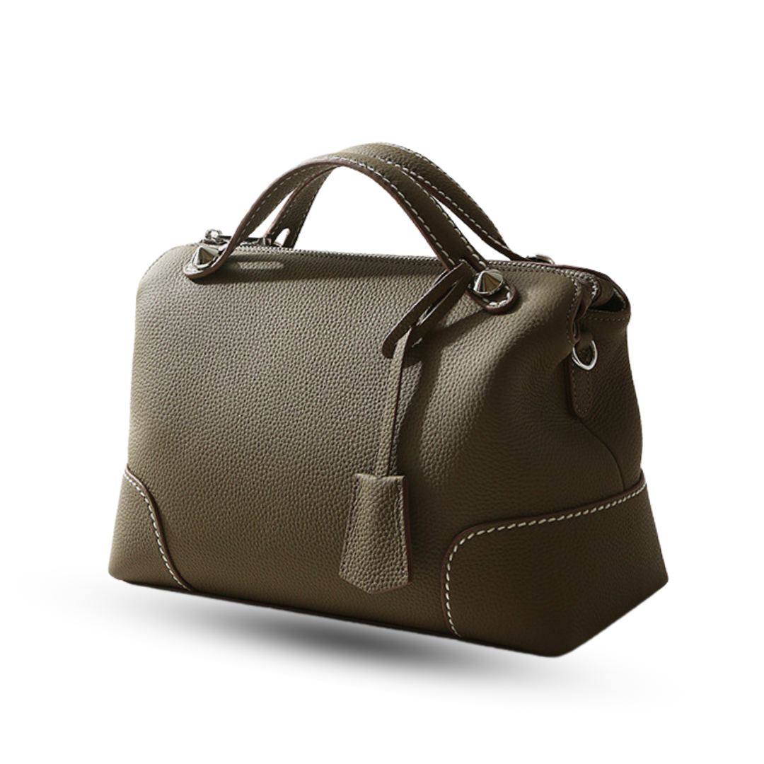 Simple Genuine Leather Women's Pillow Handbag