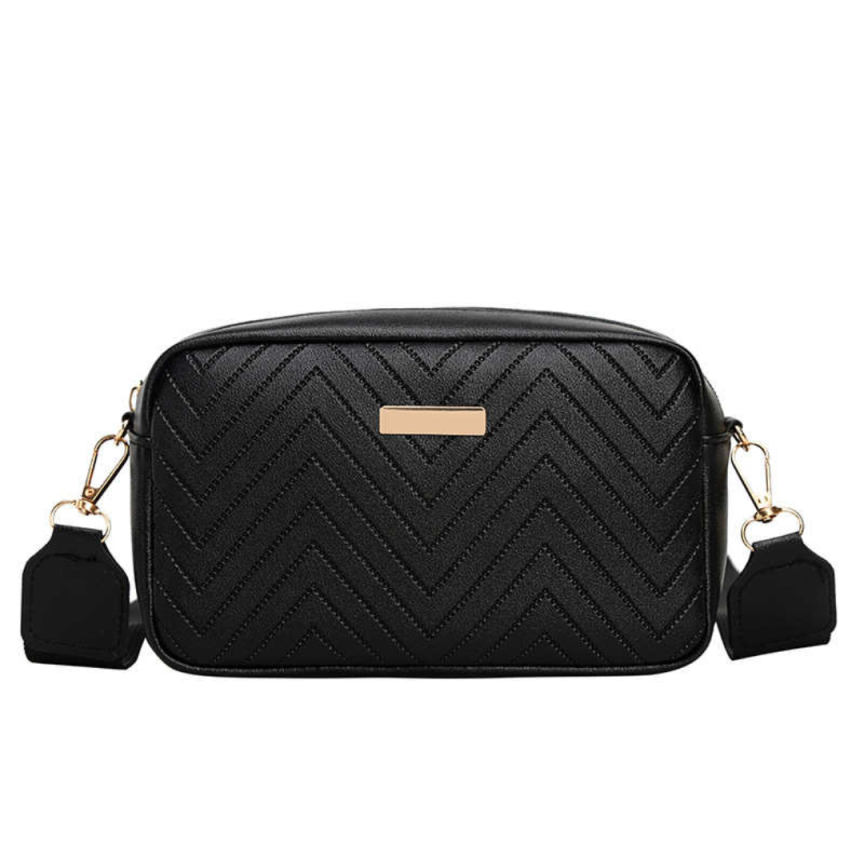 Wave Pattern Embroidered  Camera Crossbody Bag