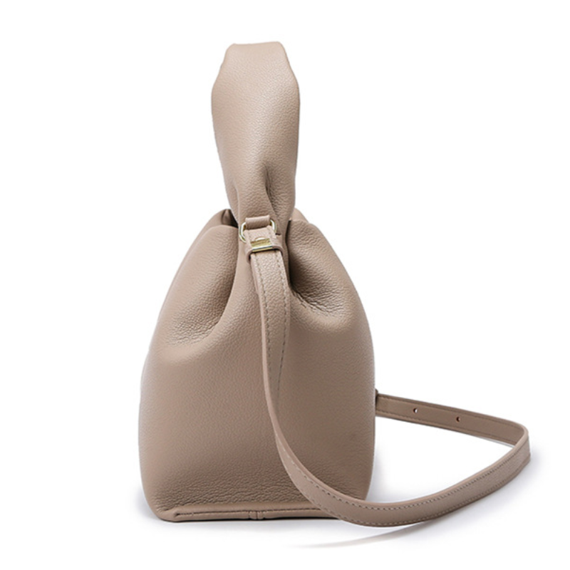 French Style PU Leather Dumpling Messenger Bag