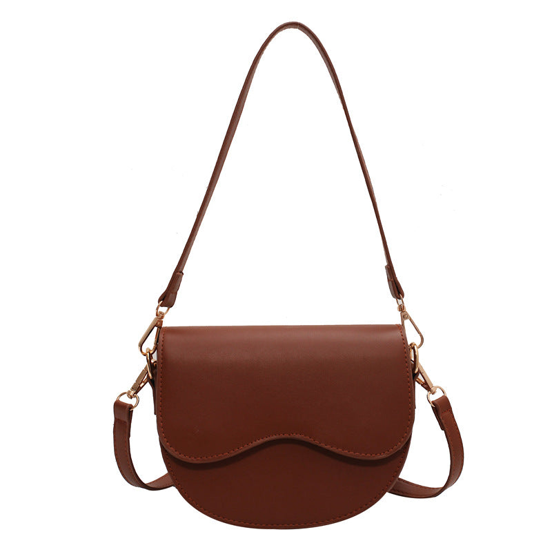 Retro Autumn PU Leather Saddle Crossbody Bag