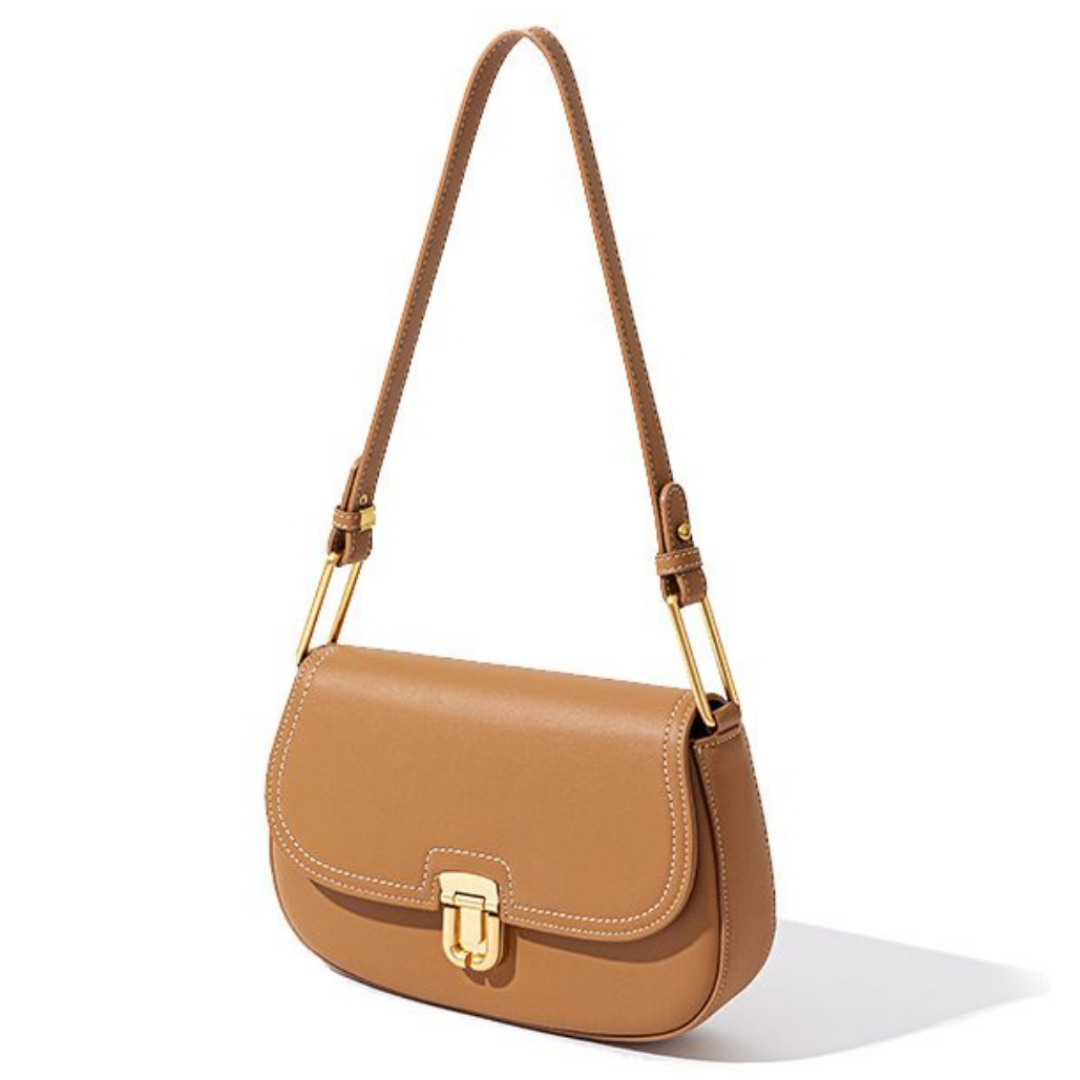 Designer Genuine Leather Niche Saddle Shoulder Bag