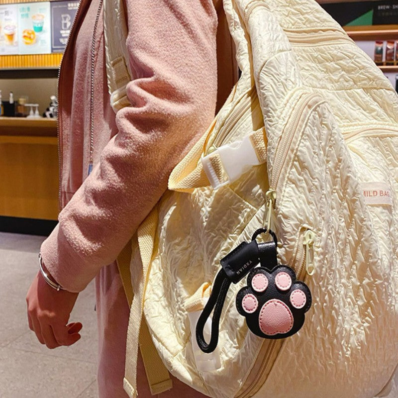 Cat Paw Leather Keychain