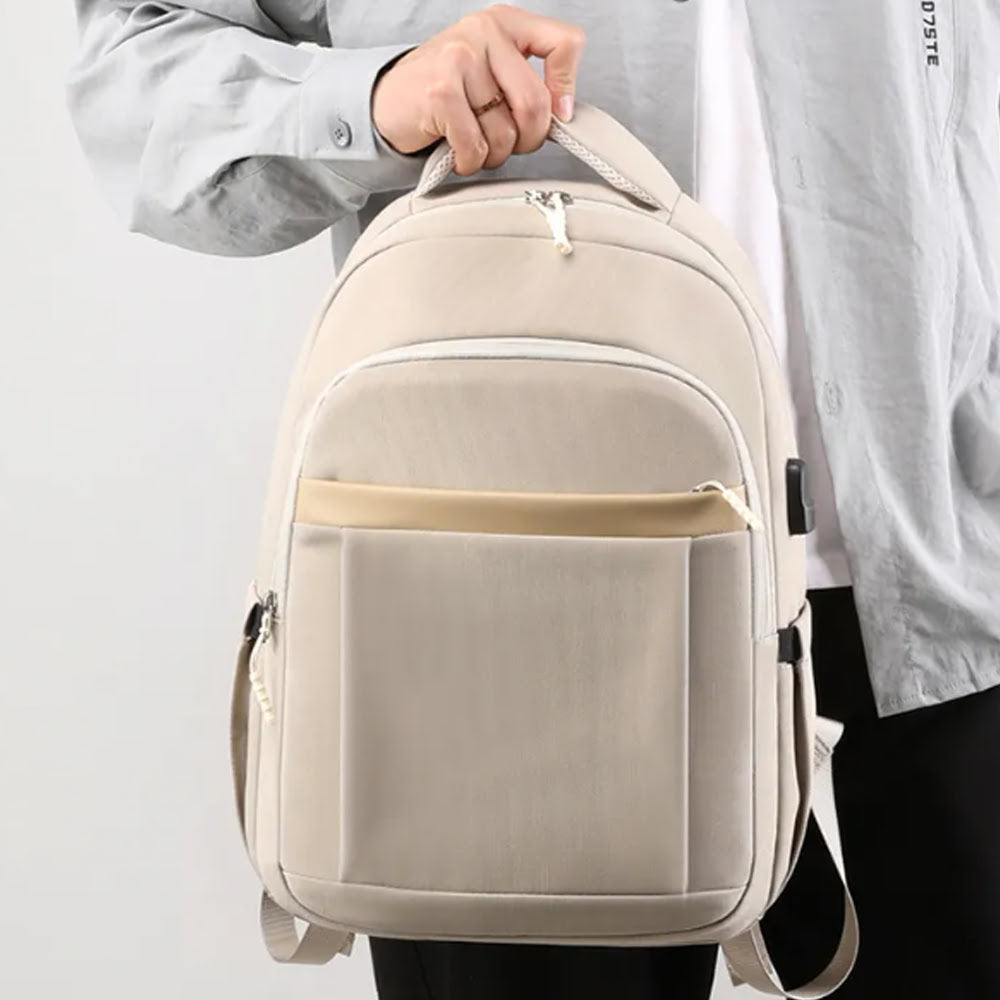 USB Charging Large Capacity Nylon School Travel Backpack